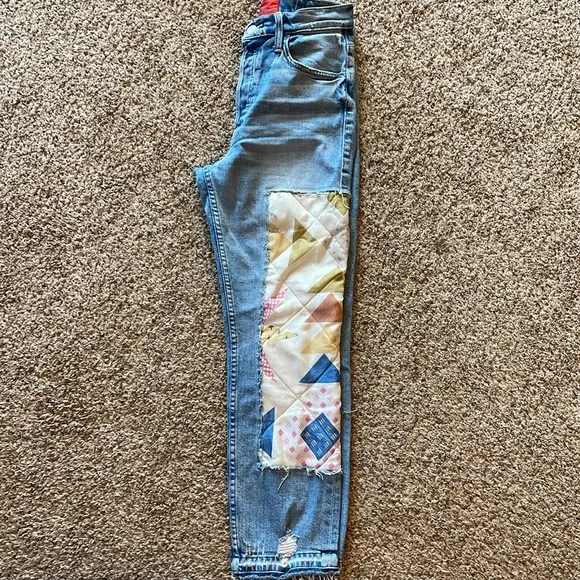 Mother Carolyn Murphy The Patchwork Tomcat ankle undone hem - Picture 2 of 3